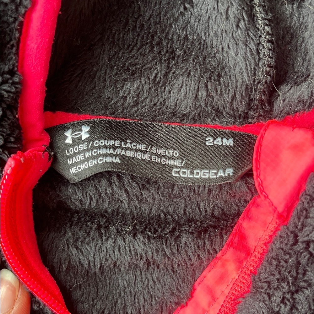 Under Armour Black Hoodie with Hot Pink Trim - Girls - Picture 3 of 3